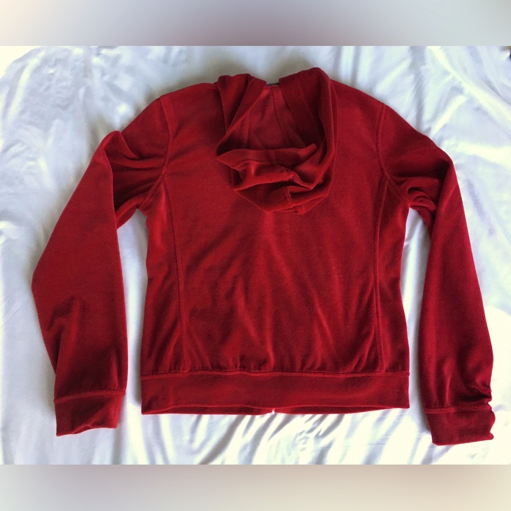 Y2k EUC Express red velour track suit set, size S, worn 3x. - Picture 4 of 16